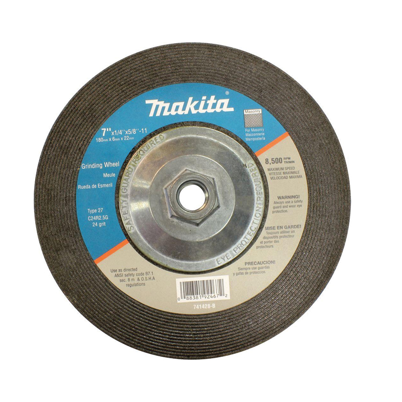 DISCO DESBASTE DE METAL MAKITA 7" X 1/4" X 5/8"-11 (B-44292)