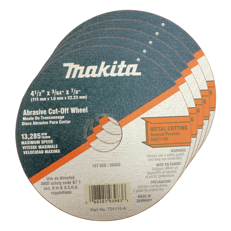 DISCO PARA CORTE INOXIDABLE 4-1/2" X 3/64" X  7/8" (724115A MAKITA)