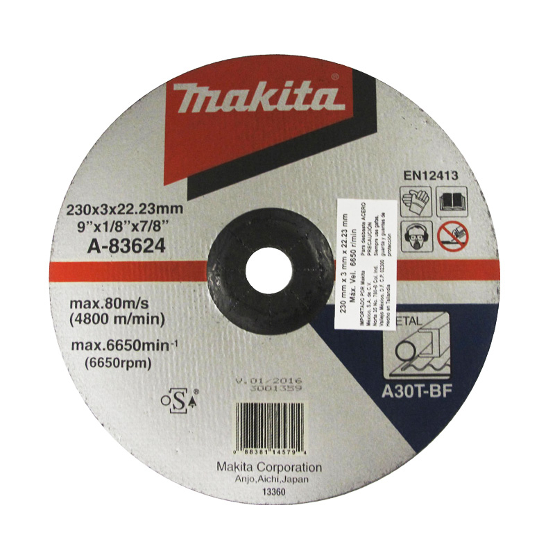 DISCO PARA CORTE INOXIDABLE 9" X 1/8" X 7/8" (A83624)