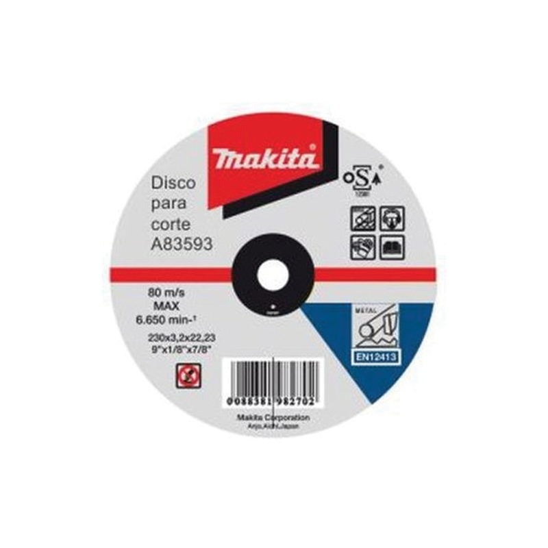 DISCO MAKITA P/CORTE DE METAL  4-1/2" X 1/8" X 7/8" # (A83593)