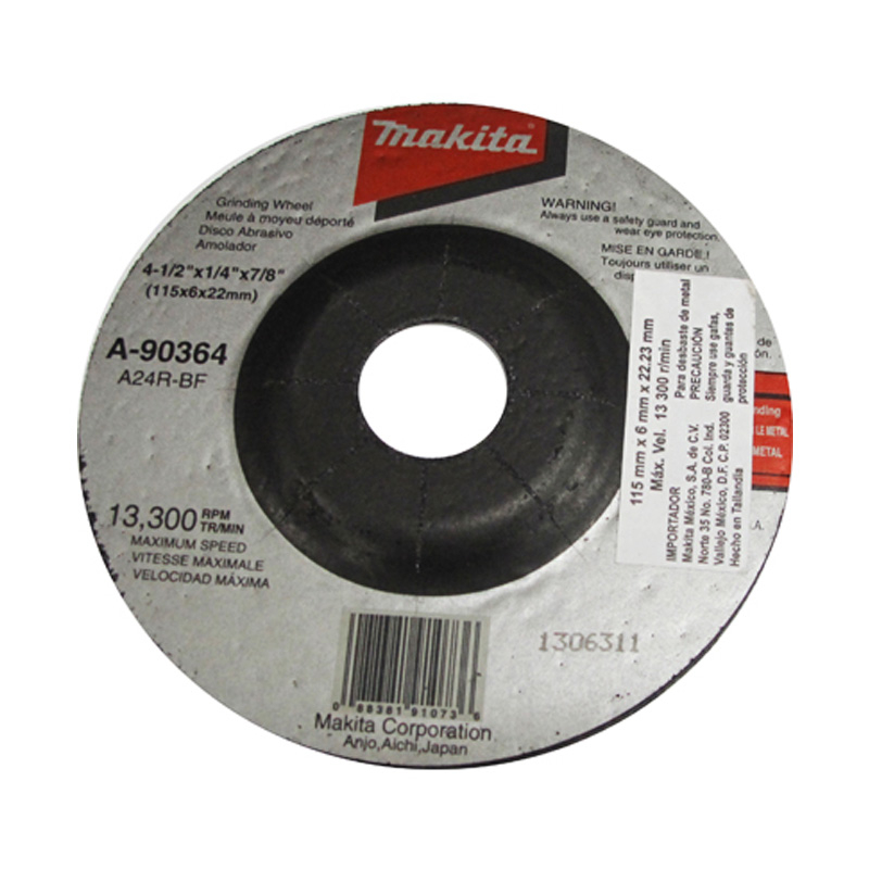 DISCO PARA DESBASTE DE METAL PARA PULIDOR 4 1/2" X 1/4" X 7/8"  MAKITA (741423B)
