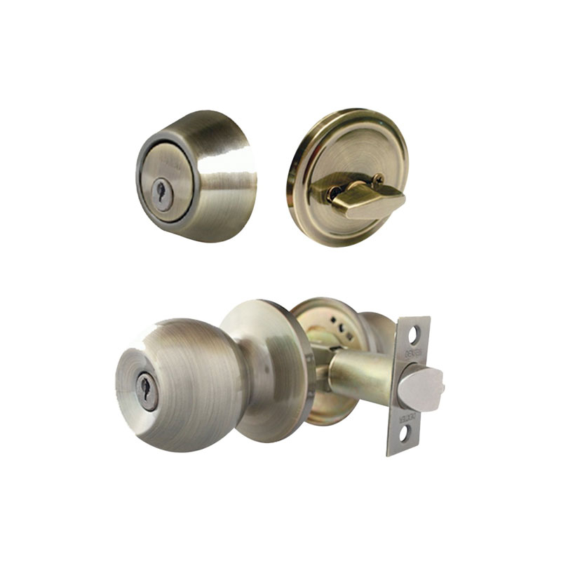 CERRADURA DOBLE CILINDRO Y PERILLA (COMBO) BRONCE ANTIGUO (1990X291HDAB) (141771)