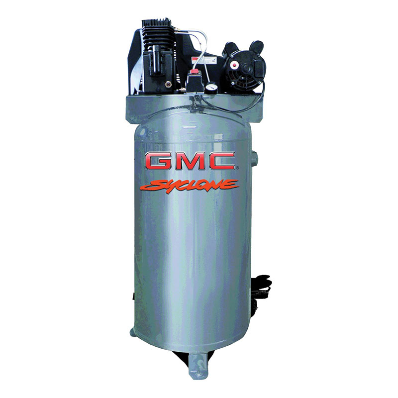 COMPRESOR DE AIRE VERTICAL GMC, 220 VOLTS, 3.7 HP, 40-90PSI, 60 GALLON TANK, MODELO SYCLONE 6037