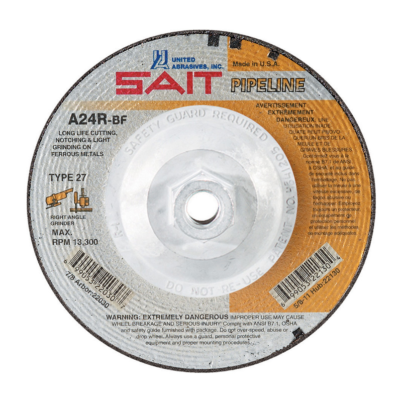 DISCO DE CORTE PARA METAL SAIT TIPO 27, 4-1/2" X 1/8" X 5/8"-11 CON ADAPTADOR (22130)