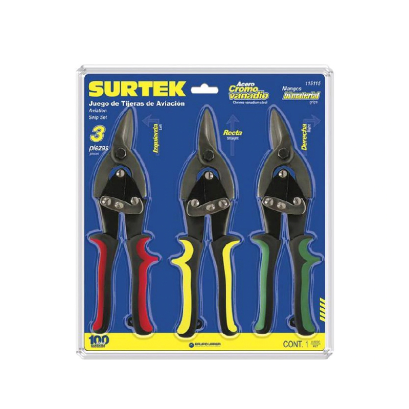 JUEGO SURTEK DE 3 TIJERAS DE AVIACION (115115)