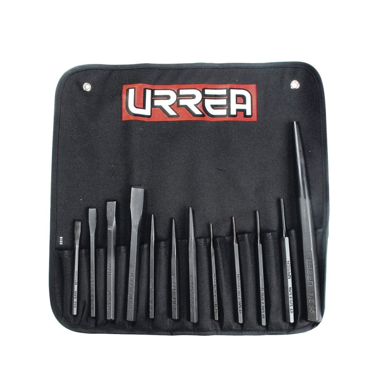 JUEGO URREA DE PUNZONES, CINCELES Y BOTADORES CON ESTUCHE, 12PIEZAS (NO.5)
