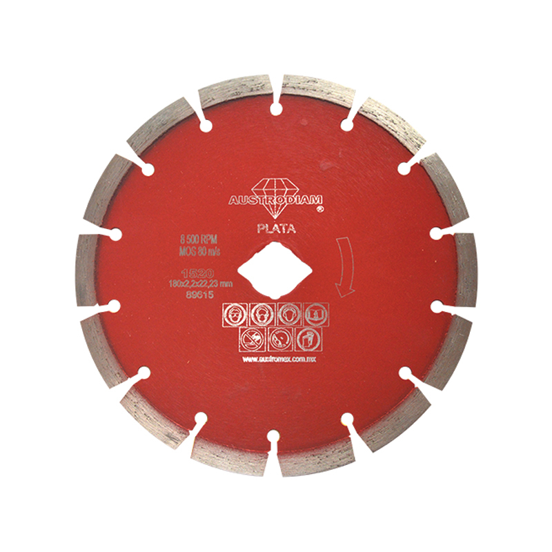 DISCO AUSTROMEX DIAMANTE ROJO 7", PARA CANTERA, DENTADO, MOD 1520