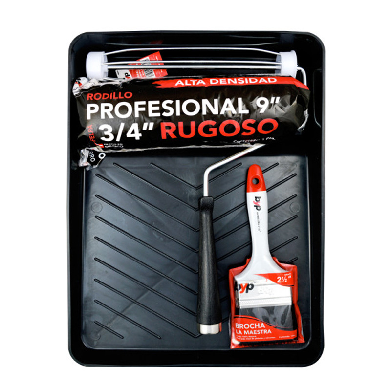 KIT PARA PINTAR BYP INCLUYE" MANERAL, FELPA, BROCHA Y CHAROLA (4PZ) (K4P00)