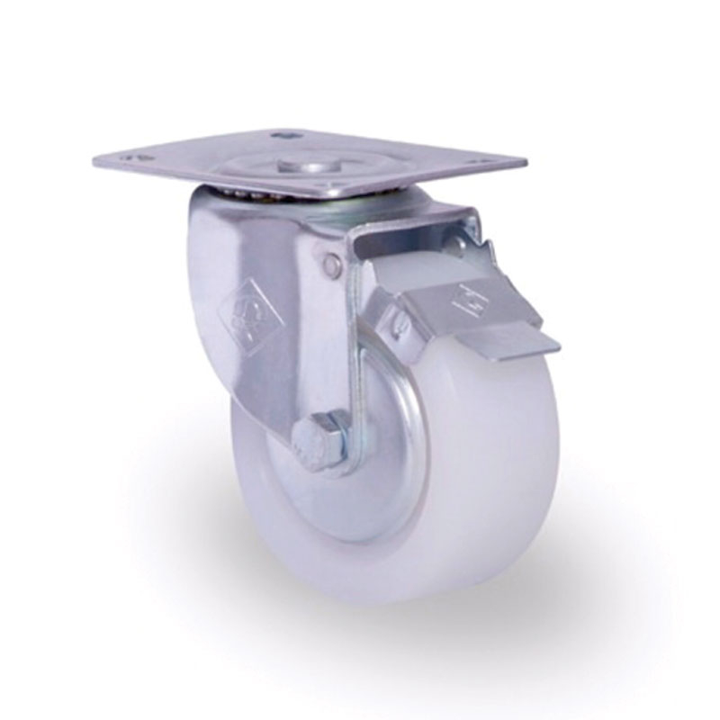 RUEDA GIRATORIA DE POLIETILENO BLANCO 3" CON FRENO (ASHRO-0059)