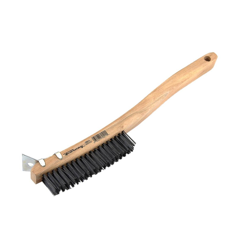 CEPILLO DE ALAMBRE CON RASPADOR ,ACERO CON MANGO DE CURVA,13-11/16" X .014" (70511)