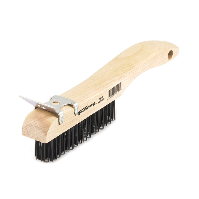 CEPILLO DE ALAMBRE CON  RASPADOR ,ACERO , MANGO DE MADERA,10-1/4" X .014" (70512)