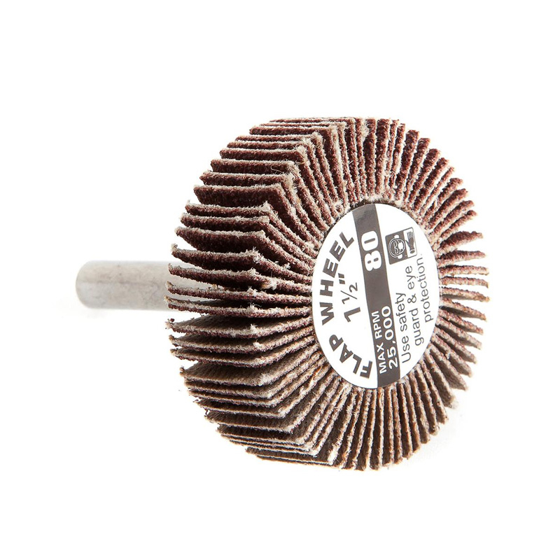 MOUNTED FLAP WHEEL , 1-1/2" X 1/2" X 80 (60188)