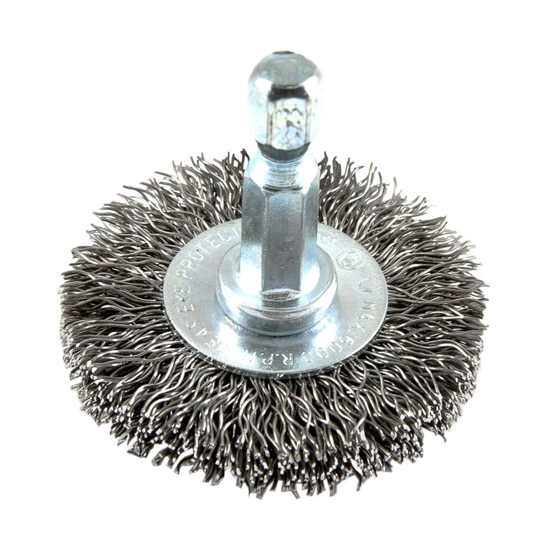 CEPILLO DE ALAMBRE ONDULADO CON 1/4 "VÁSTAGO HEXAGONAL 72725