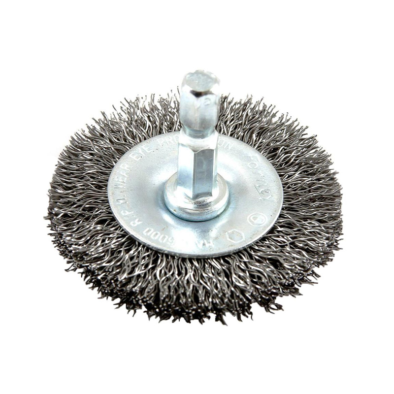 CEPILLO COPA DE ALAMBRE ONDULADO CON 1/4 "VÁSTAGO HEXAGONAL  2" X 1/4" HEX  .012" 72727
