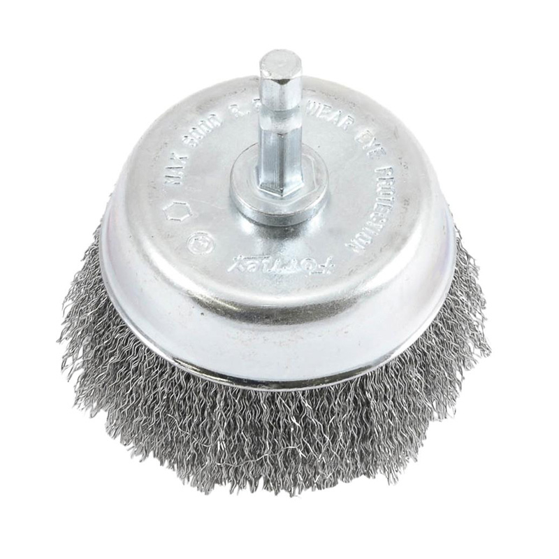 CEPILLO COPA DE ALAMBRE ONDULADO CON 1/4 "VÁSTAGO HEXAGONAL 3" X 1/4" HEX  .008" 72732