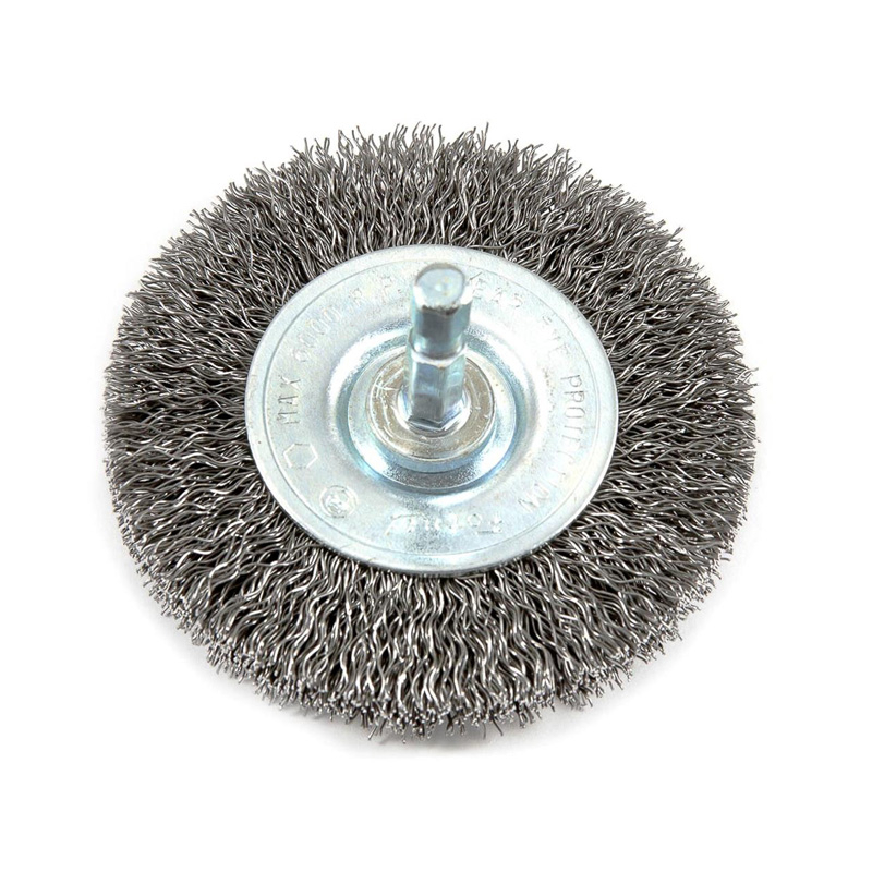 CEPILLO COPA DE ALAMBRE ONDULADO 1/4 "VÁSTAGO HEXAGONAL 3" X 1/4" HEX  .012" 72735