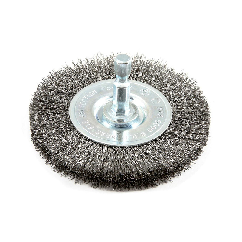 CEPILLO COPA DE ALAMBRE ONDULADO 1/4 "VÁSTAGO HEXAGONAL 3" X 1/4" HEX .008" 72736