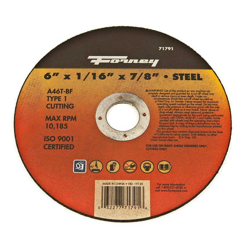 71791 TIPO 1 DE ACERO DE LA RUEDA DE CORTE 6 "X 1/16" X 7/8 "A46T-BF