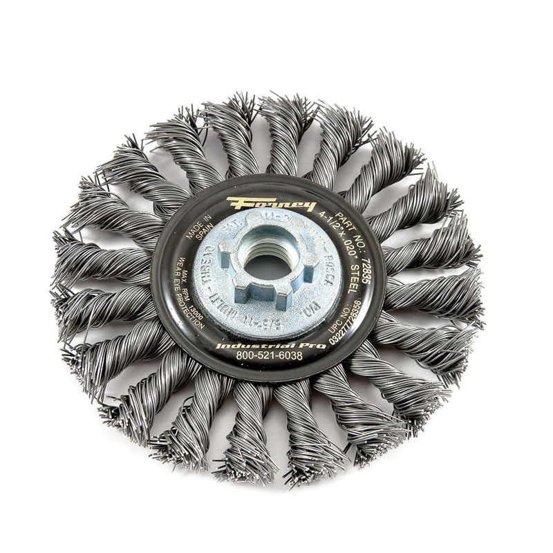 CEPILLO DE ALAMBRE TRENZADO GIRATORIO CEPILLOS DE 4-1/2 "X 5/8" -11 Y M14X2.0 0.020 " 72835