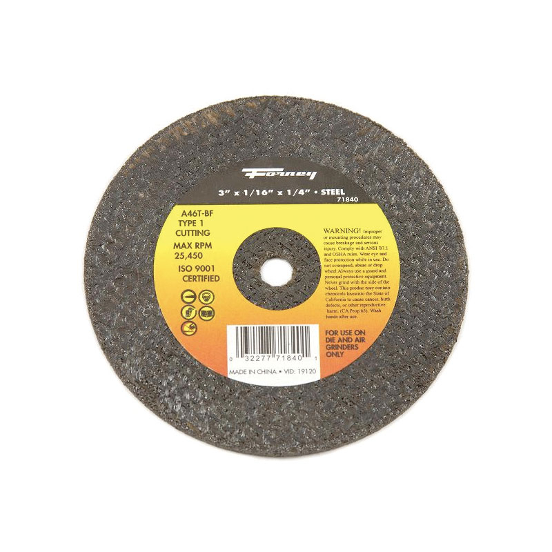 DISCO DE CORTE TIPO 1, 3" X  1/16" A 1/4 "A46T-BF (71840)