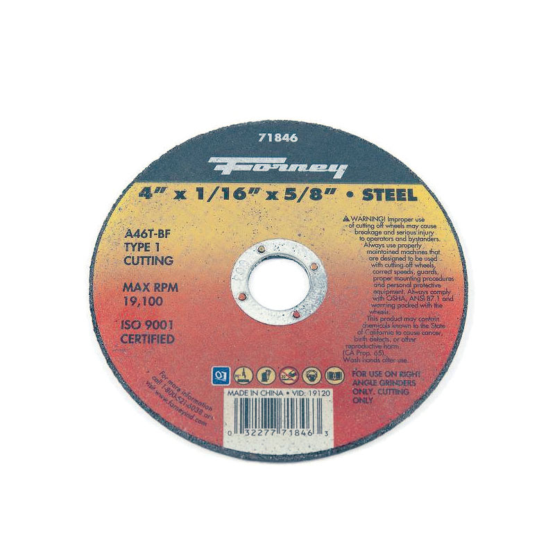 71846 TYPE 1 STEEL CUTTING WHEEL  4" X 1/16" X 5/8"  A46T-BF