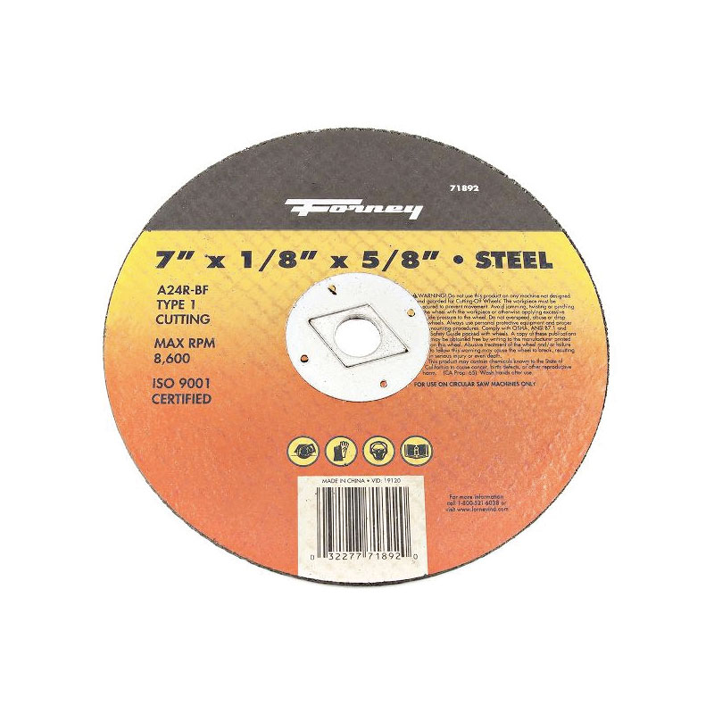 DISCO DE CORTE TIPO 1, 7 "X 1/8" X 5/8 "-DIA. A24R-BF (71892)