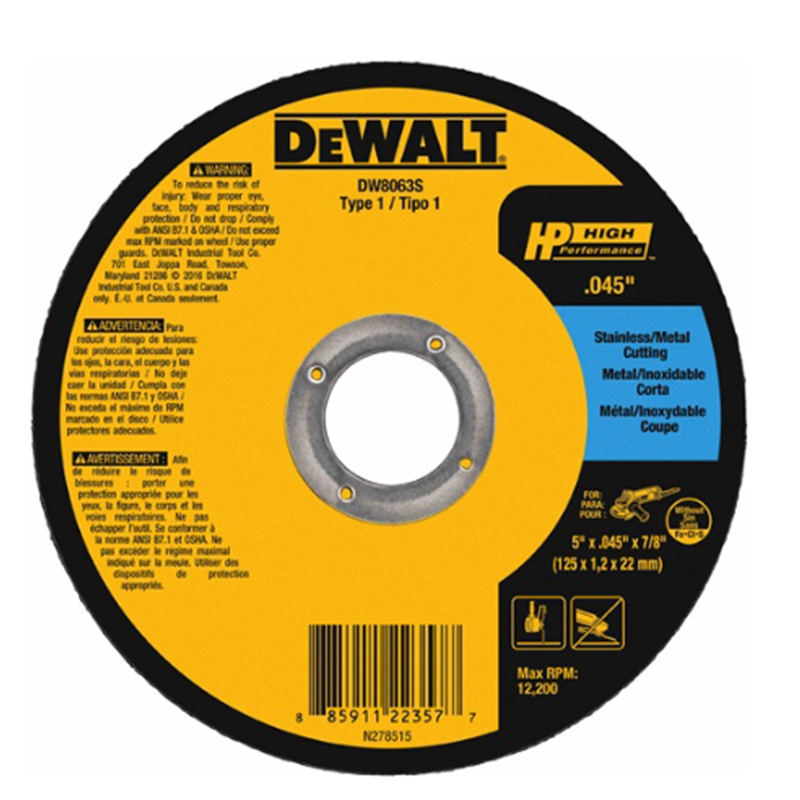 DISCO DE CORTE FINO TIPO 1, 5"X.045"X7/8" DW8063 Z