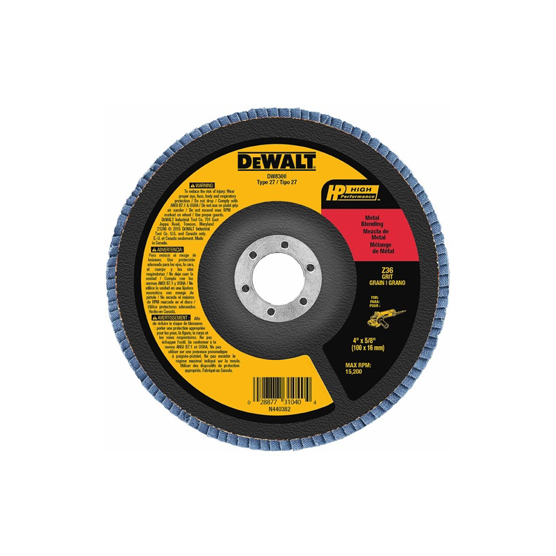 DISCO FLAP DE ALTA DENSIDAD 4-1/2"X5/8" -11 Z80 T27 DW8358