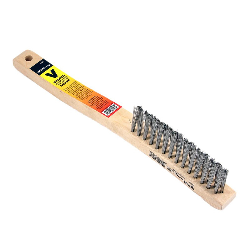 CEPILLO DE ALAMBRE ACERO INOX. CON MANGO DE MADERA