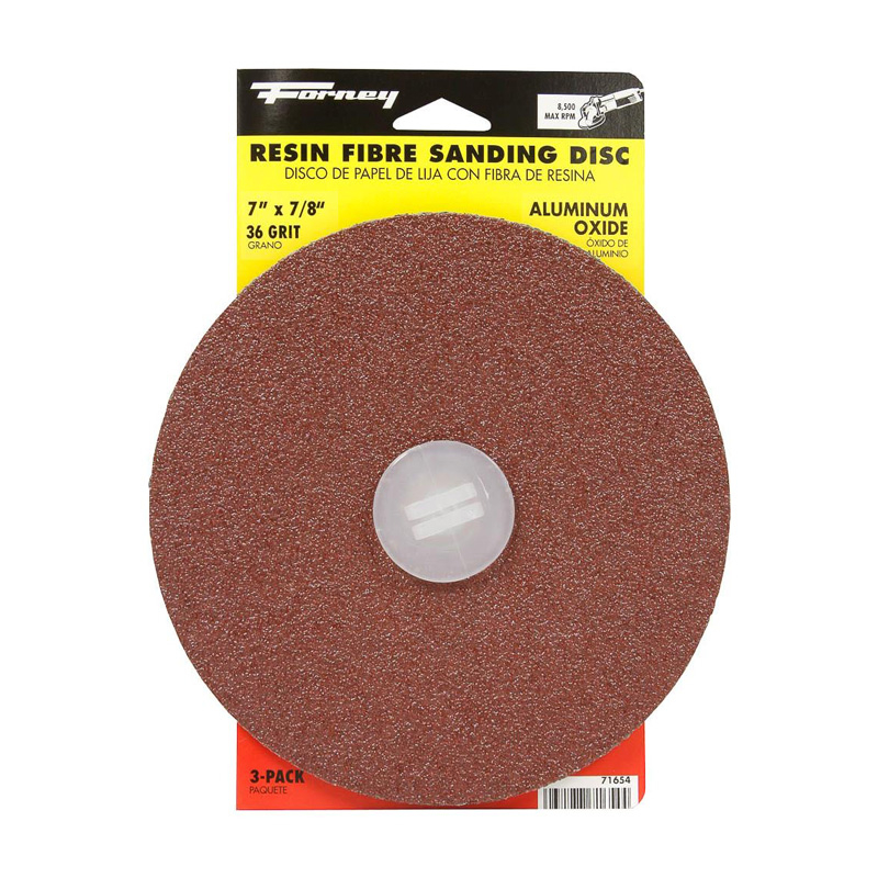 DISCO DE LIJA DE OXIDO DE ALUMINIO 7" X 7/8" G-36 (71767) PAQ. 3 PZAS