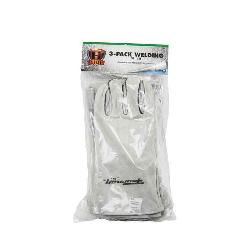 3-PACK WELDING GLOVES GRAY (SIZE M) (55211)