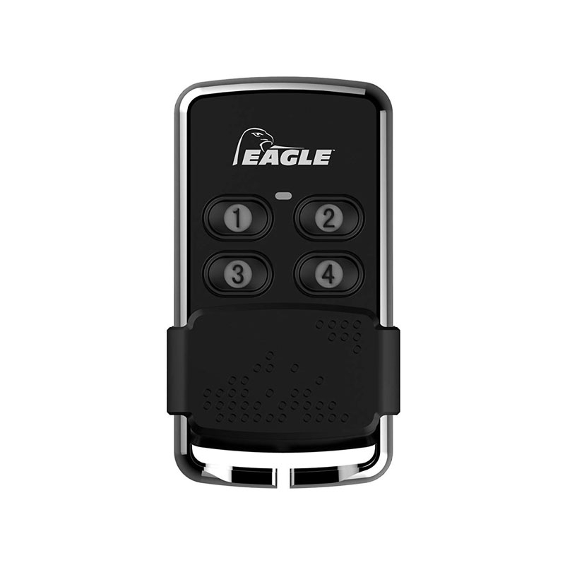 CHROME 4 BUTTON ROLLING CODE VISOR TRANSMITTER, (EG646)