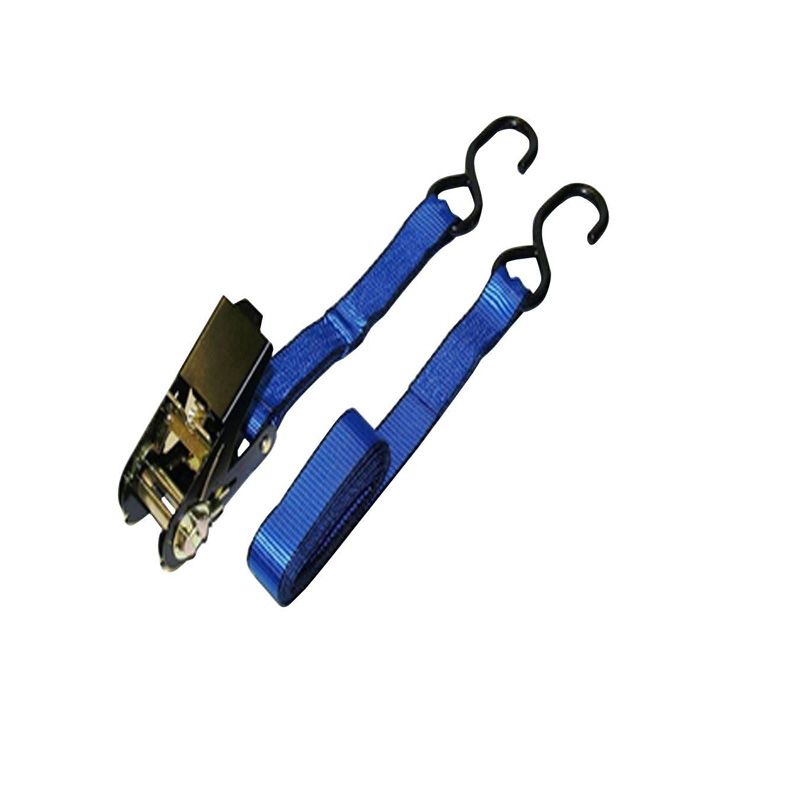 SUJETADOR CON MATRACA 1" X 15' DE ALTA RESISTENCIA 1,000 LBS, "GANCHOS S", AZUL (48429)