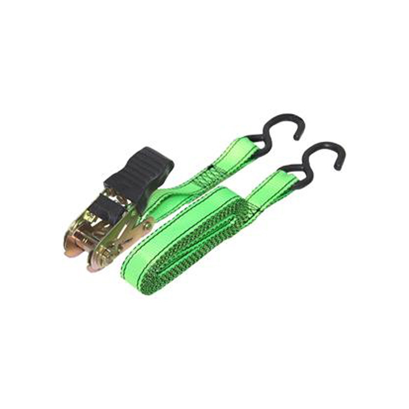 SUJETADOR CON MATRACA 1" X 15' DE ALTA RESISTENCIA 1,000 LBS, "GANCHOS S", VERDE (48431)
