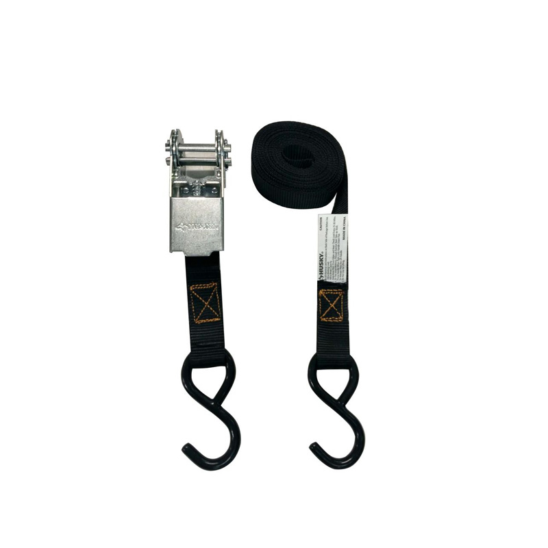 SUJETADOR CON MATRACA 1" X 15' DE ALTA RESISTENCIA 1,000 LBS, "GANCHOS S", NEGRO (48433)
