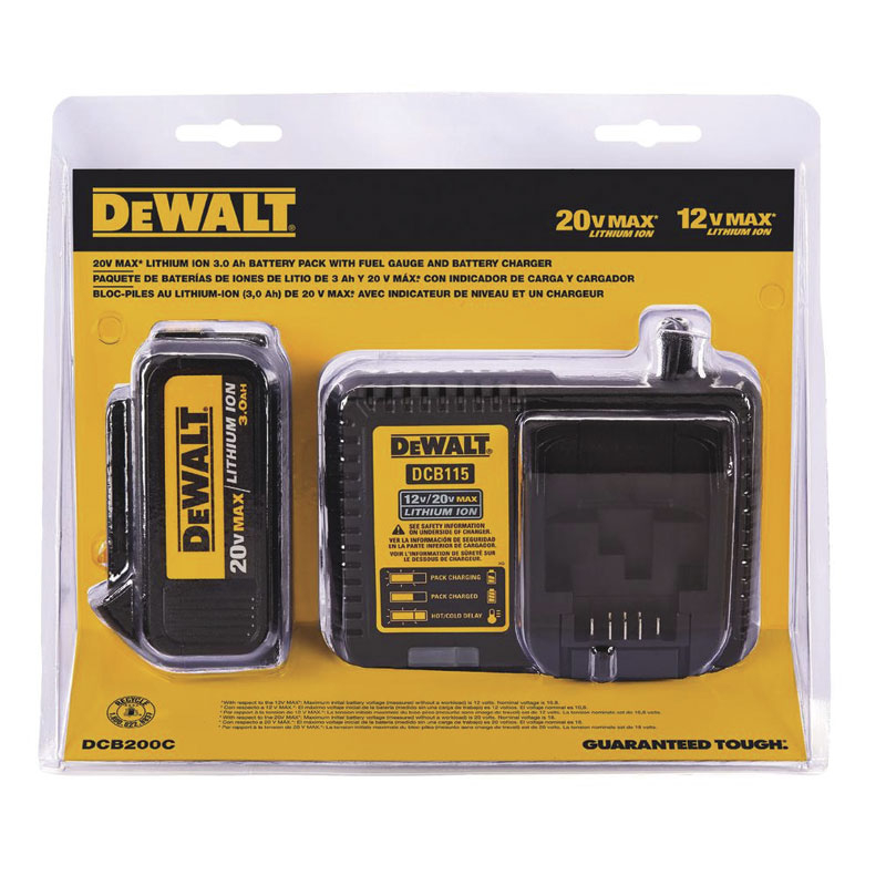 DEWALT,20V MAX* BATERIA LI-ION Y CARGADOR MOD.(DCB200C)
