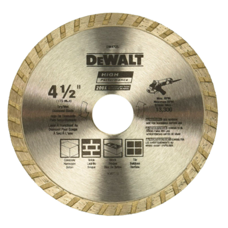4-1/2" HIGH PERFORMANCE MASONRY BLADE CARDED (DW4725)
